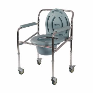 COMFORT STEEL FOLDING COMMODE CHAIR WITH CASTORS - Vissco Rehabilitation