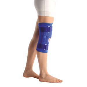 Neoprene Hinged Knee Stabilizer | Ideal moderate support for knee stability with lateral and medial hinges| Color - Blue (Single Piece) - Vissco Rehabilitation