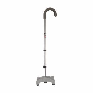 Vissco Avanti U Shape Quadripod Walking Stick| For Elderly & those Physically Challenged |Lightweight |Height Adjustable walking stick with 4 Legs - Universal (Grey) - Vissco Rehabilitation