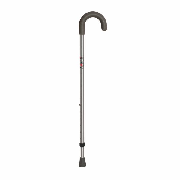 Vissco Avanti U Shape Walking Stick for Elderly & those Physically Challenged |Lightweight | Height Adjustable Walking Stick - Universal (Grey) - Vissco Rehabilitation