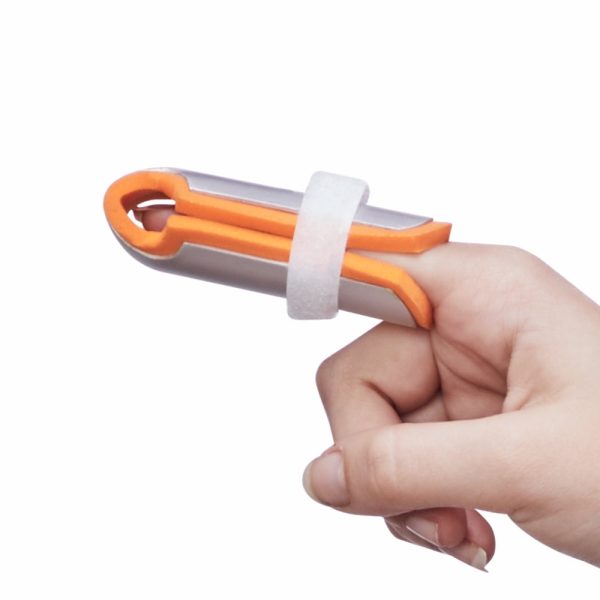 Vissco Cot Finger Splint Relief Support for Finger Immobilization, Fracture, Pain relief with Adjustable Velcro for Firm and Better Support - Universal (Orange) - Vissco Rehabilitation