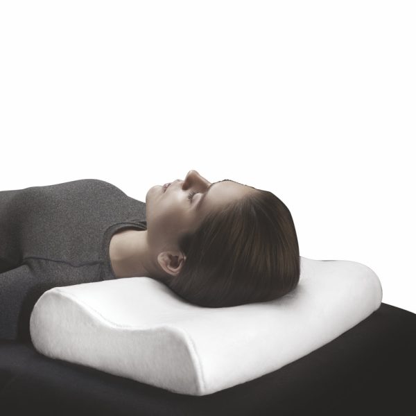 Vissco Contoured Memory Foam Pillow Cervical Support For Cervical Spondolysis | Stiffness In The Neck | Neck Muscle Strain | Spine Alignment During Sleep | Memory Foam Pillow - Universal (White) - Vissco Rehabilitation