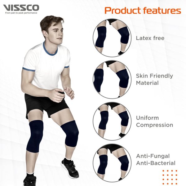 Spro Knee Cap Plus | Ideal mild support for free Knee movement |Color - Black (IN PAIR) - Vissco Rehabilitation