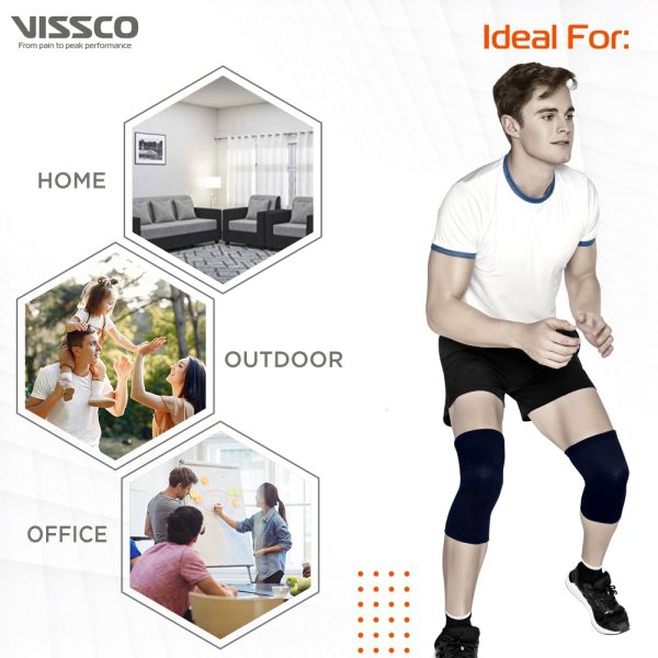 Spro Knee Cap Plus | Ideal mild support for free Knee movement |Color - Black (IN PAIR) - Vissco Rehabilitation