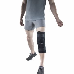 Knee Stabler - Short (14" Brace) | Ideal firm Knee support that limits knee motion & stabilizes the knee with mediolateral metal supports | Color - Black - Vissco Rehabilitation