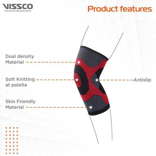 3D Knee Cap | Provides optimum compression and mild support for free Knee movement | Color - Multicolor (Single Piece) - Vissco Rehabilitation