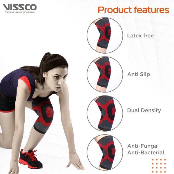 3D Knee Cap | Provides optimum compression and mild support for free Knee movement | Color - Multicolor (Single Piece) - Vissco Rehabilitation