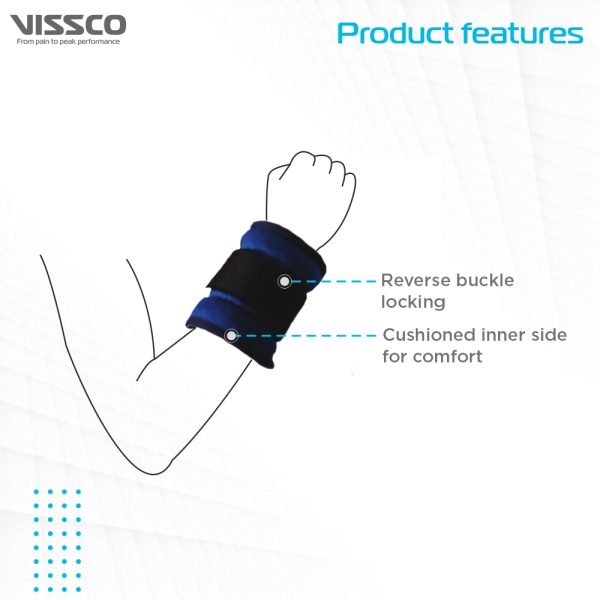 Vissco 1/2 Kg Weight Cuff, Wrist or Ankle For Jogging-Aerobics-Toning-Cardio-Glutes-Rehabilitation - Cycling - Exercise - Home Gym - Fitness Cuff Ideal For Men and Women - Universal (Blue) - Vissco Rehabilitation