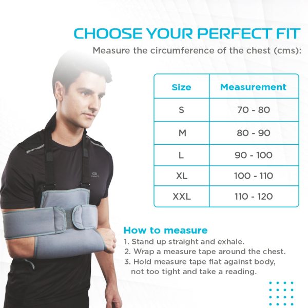 Vissco Shoulder Support Shoulder Immobilizer Brace For Shoulder Dislocation, Joint injuries, Pain Relief Belt, Support Brace, Pain Reliever For Rotator cuff injury, Post paralysis - (Grey) - Vissco Rehabilitation