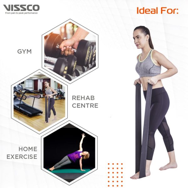 Vissco Physical Resistance Active Bands for Exercise, Workouts, Gym, Stretching, Yoga, Physical Therapy, Sports, Strengthening of Muscles & Joints - Vissco Rehabilitation